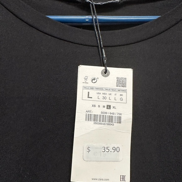 Zara Black and Tan A-Line Maxi Dress with Long Sleeves for Cocktail Events - Picture 6 of 9